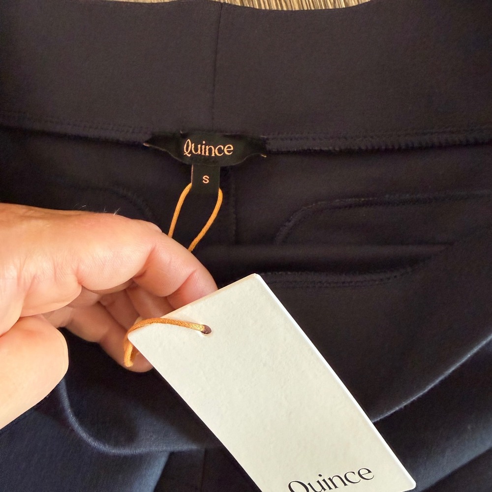 Quince Ultra-Stretch Ponte Wide Leg Pants Navy Blue High Rise Trousers Small - Picture 6 of 7